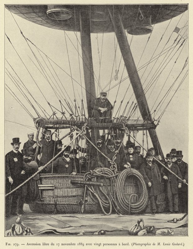 Ascension libre du 17 novembre 1889 avec vingt personnes a bord 作者 法语学校