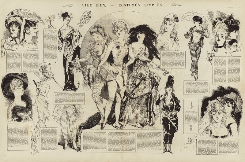 Avec Rien, Costumes simples (engraving) 作者 法语学校