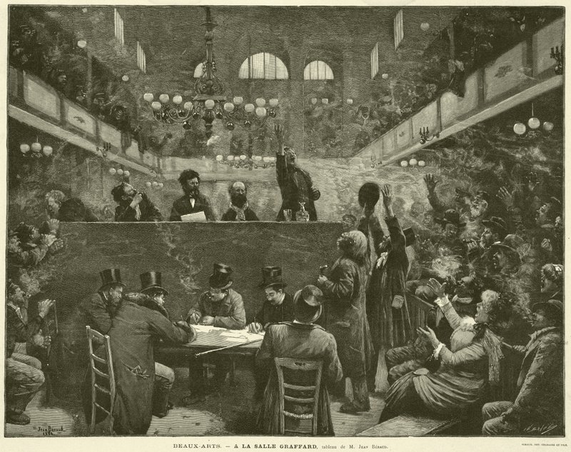 美术，在格拉法德大厅，M Jean Beraud 作画（版画） 作者 法语学校