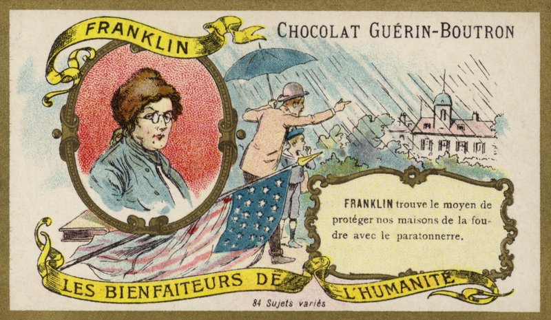 Benjamin Franklin, wasayansi waku America, wopanga komanso wandale (chromolitho) 作者 法语学校