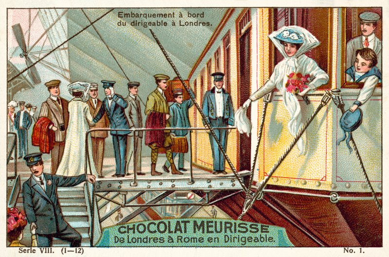 Boarding the airship in London (chromolitho) 作者 法语学校