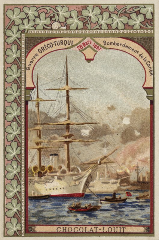 哈尼亚，克里特岛，希腊土耳其战争的轰炸，1897年3月28日 作者 法语学校