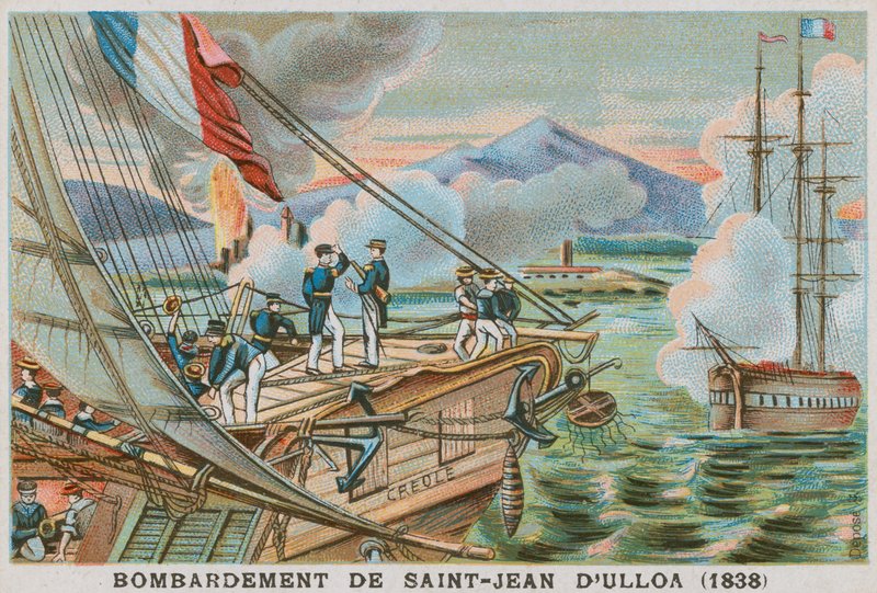 1838年，法国人对墨西哥圣胡安德乌鲁阿的轰炸 作者 法语学校