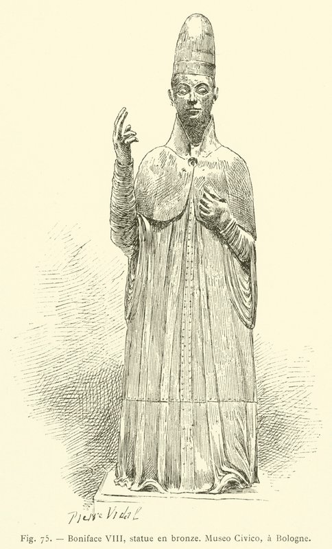 Boniface VIII, statue en bronze, Museo Civico, a Bologne (engraving) 作者 法语学校