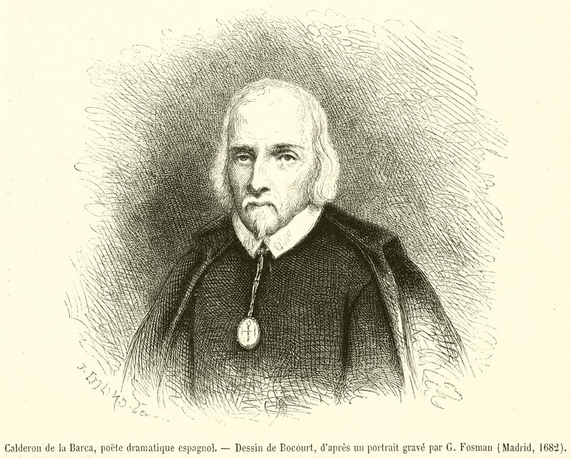 Calderon de la Barca，西班牙戏剧诗人（版画） 作者 法语学校