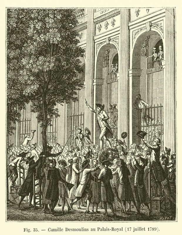 皇家宫殿的Camille Desmoulins，1789年7月17日 作者 法语学校