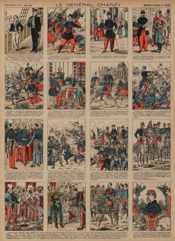 Career of French general Alfred Chanzy (coloured engraving) 作者 法语学校