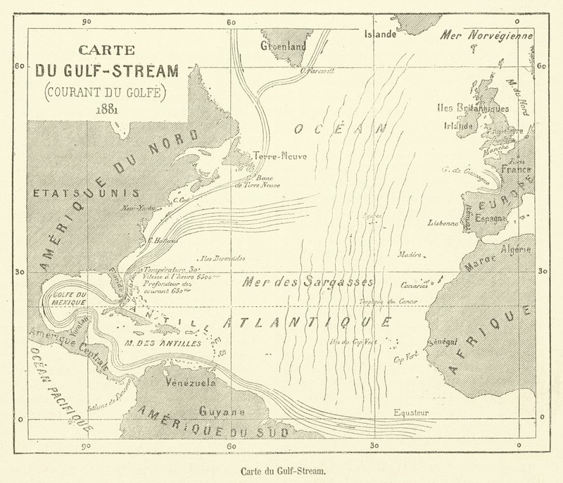 Carte du Gulf-Stream（雕刻） 作者 法语学校