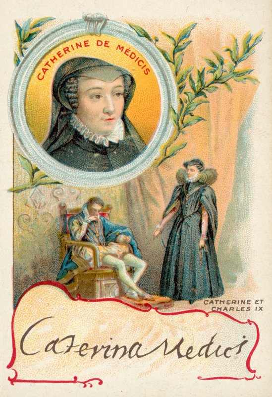 Catherine de Medici and her husband, Charles IX of France (chromolitho) 作者 法语学校