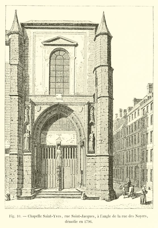 Saint-Yves教堂，rue Saint-Jacques，位于rue des Noyers街角，于1796年拆除 作者 法语学校