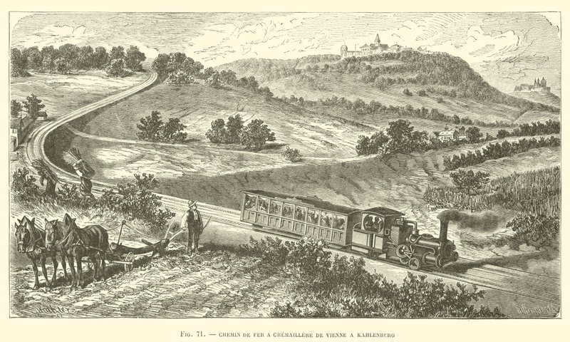 维也纳 Cremaillere 铁路到 Kahlenberg（雕刻） 作者 法语学校
