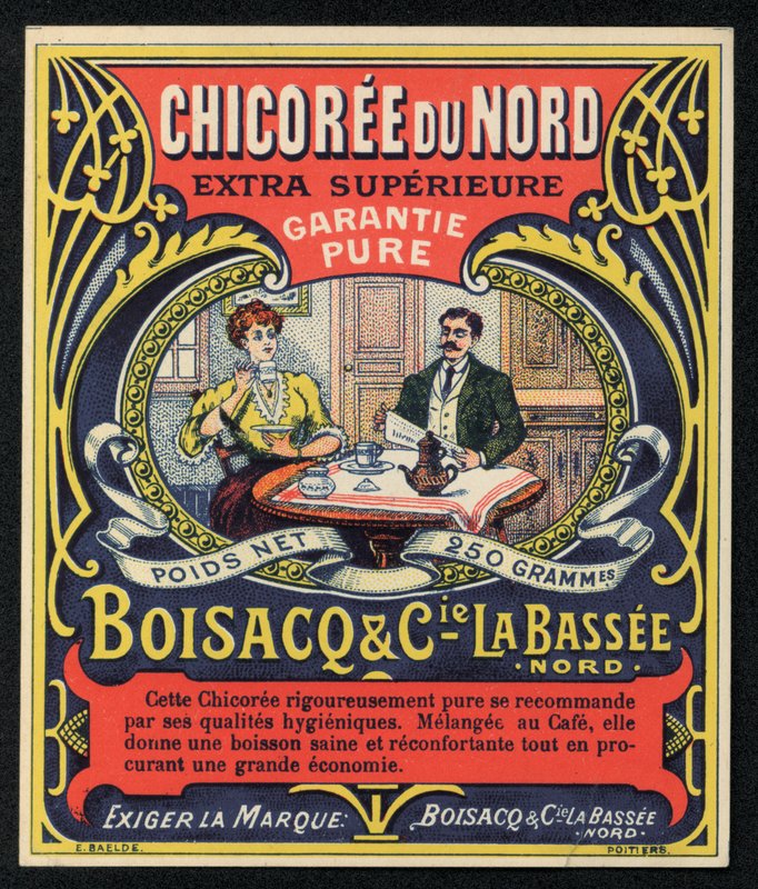 Chicoree du Nord，Boisacq and Cie la Bassee，广告（彩色石版画） 作者 法语学校
