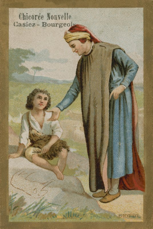 Chicoree nouvelle交易卡，Cimabue发现Giotto 作者 法语学校