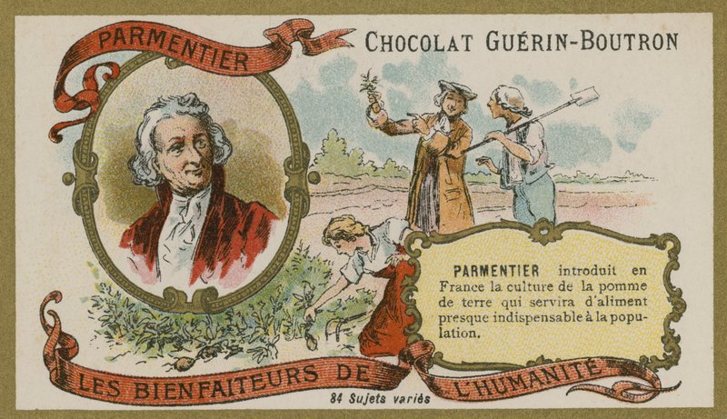 Guerin-Boutron巧克力贸易卡，Antoine-Augustin Parmentier 作者 法语学校