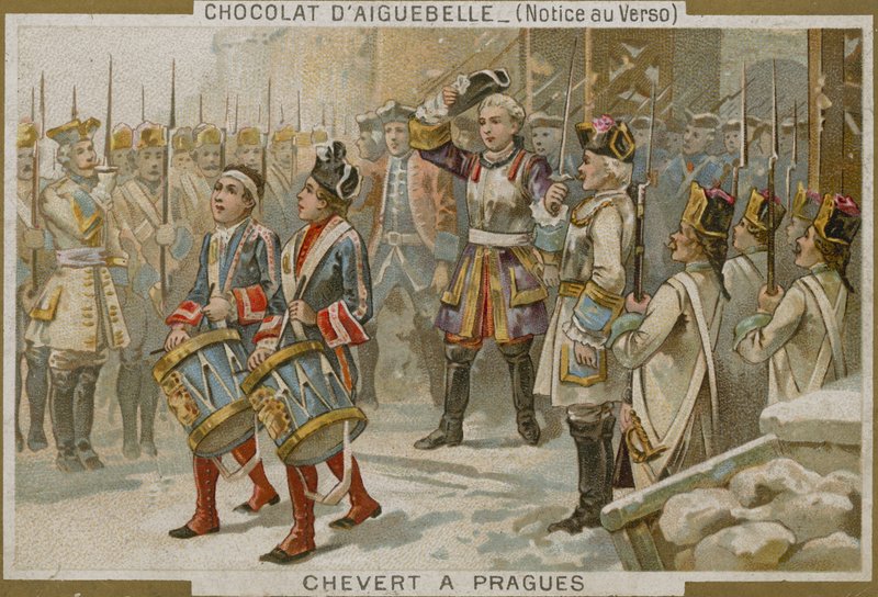 Chocolaterie dAiguebelle贸易卡与Francois de Chevert的图像 作者 法语学校