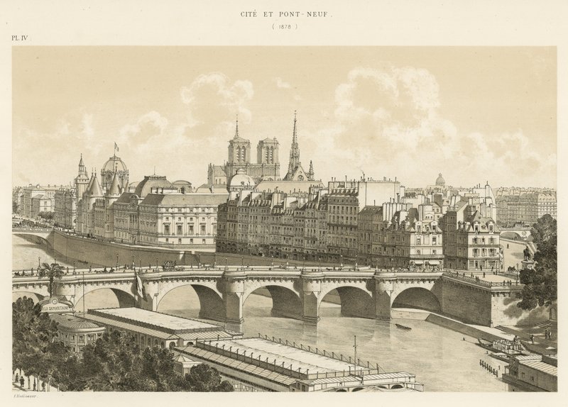 Cite和Pont Neuf，1878年 作者 法语学校
