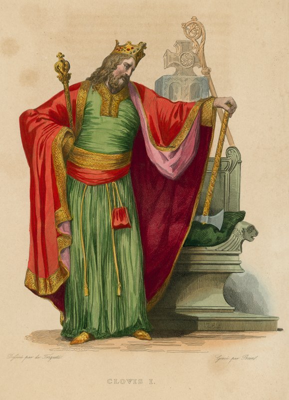 Clovis I (coloured engraving) 作者 法语学校