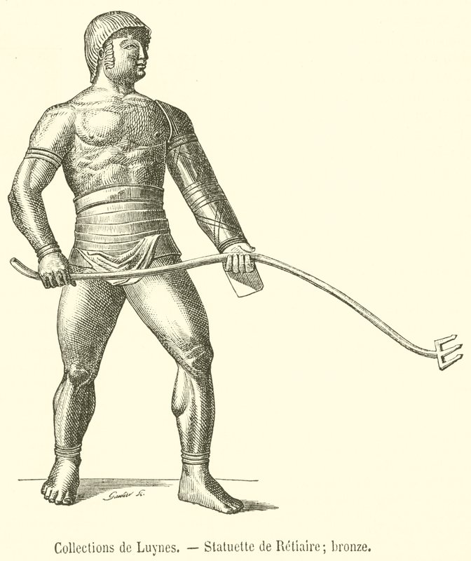 Luynes 的收藏品，Retiarius 雕像，青铜（雕刻） 作者 法语学校