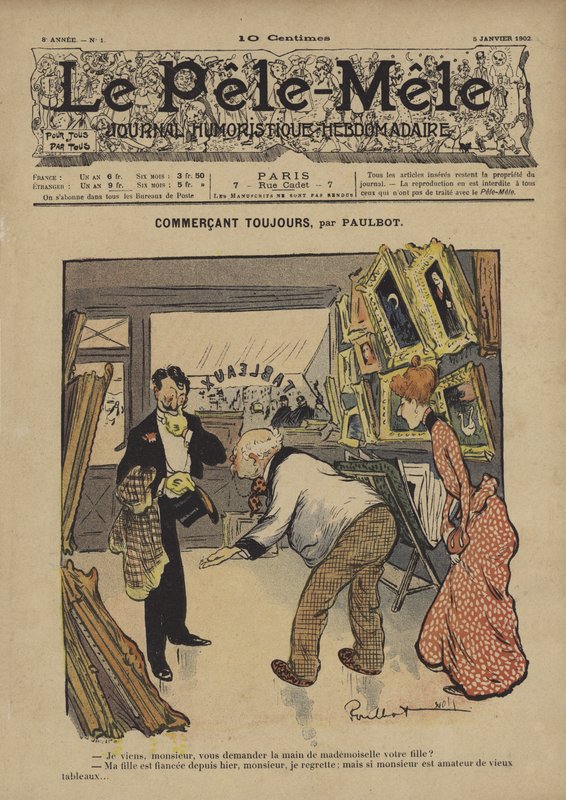 Commercant toujours. Illustration for Le Pele-Mele 作者 法语学校