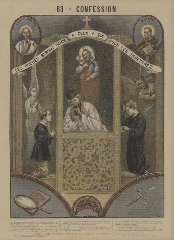 Confession (colour litho) 作者 法语学校