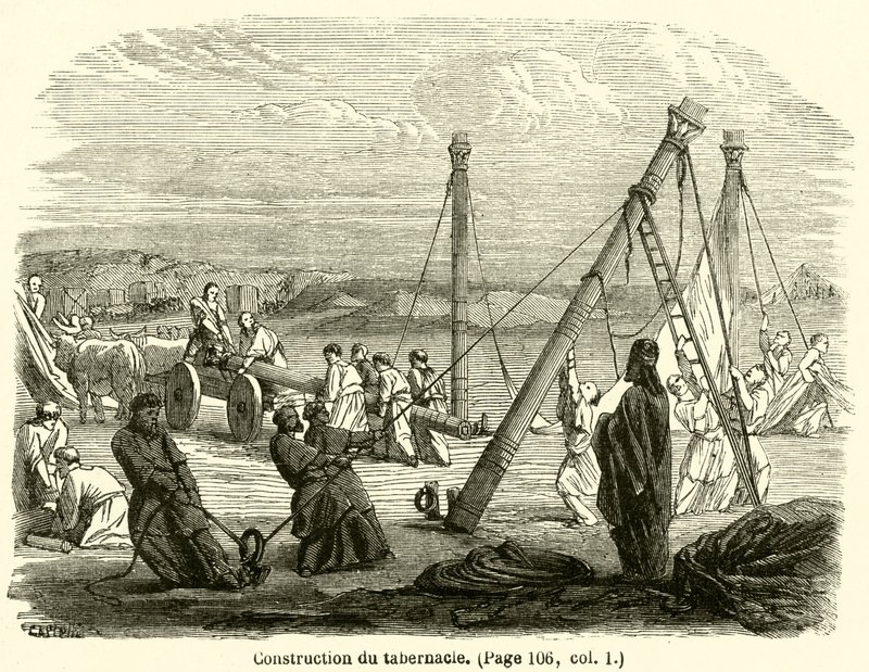 Construction du tabernacle (engraving) 作者 法语学校