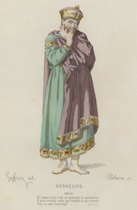 Corneille, Heraclius, Act I, Sc I（彩色雕刻） 作者 法语学校