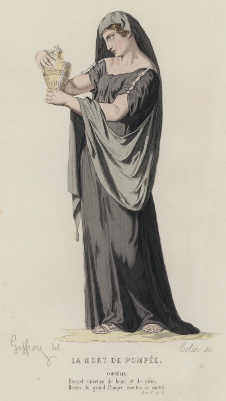 Corneille, La Mort De Pompee, Act V, Sc I (coloured engraving) 作者 法语学校