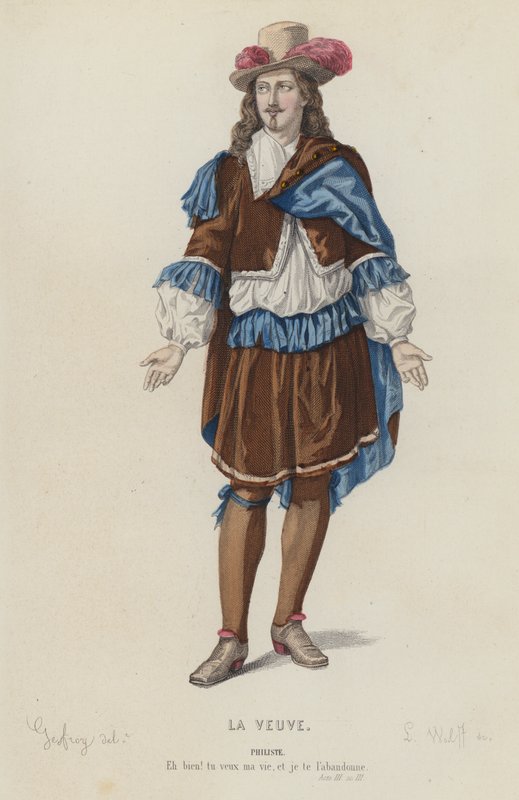 Corneille, La Veuve, Act III, Sc III（彩色雕刻） 作者 法语学校