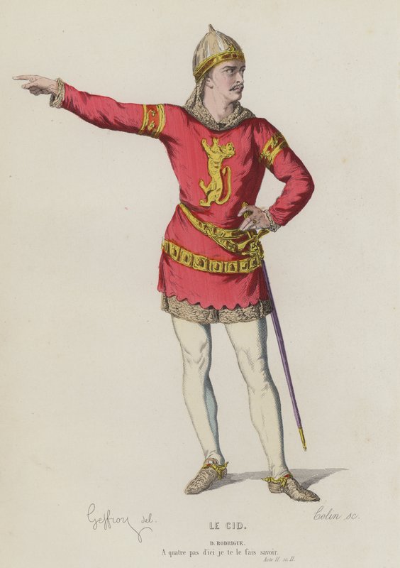 Corneille, Le Cid, Act II, Sc II (coloured engraving) 作者 法语学校