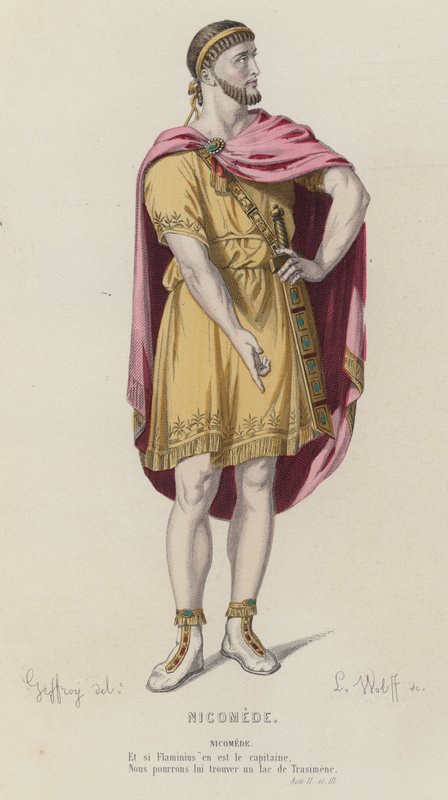 Corneille, Nicomede, Act II, Sc III (coloured engraving) 作者 法语学校