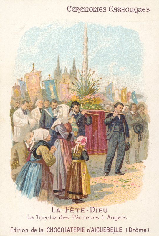 Corpus Christi procession of the fishermen of Angers, France (chromolitho) 作者 法语学校