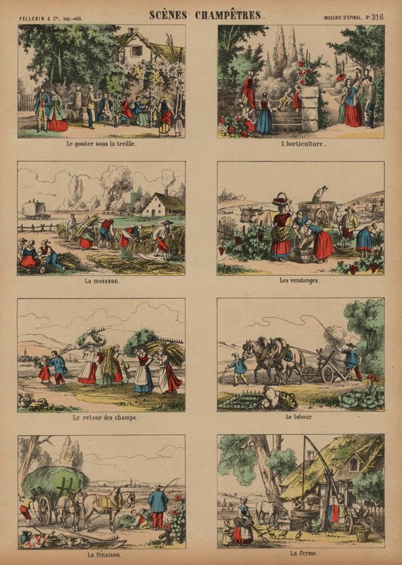 Countryside scenes (coloured engraving) 作者 法语学校