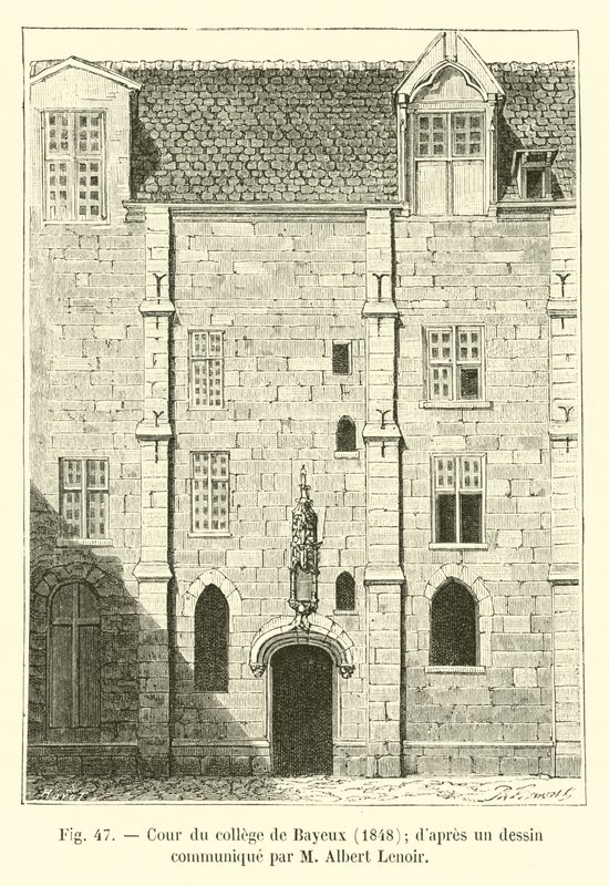1848年巴约学院法院; dapres由Albert Lenoir传达的画作 作者 法语学校