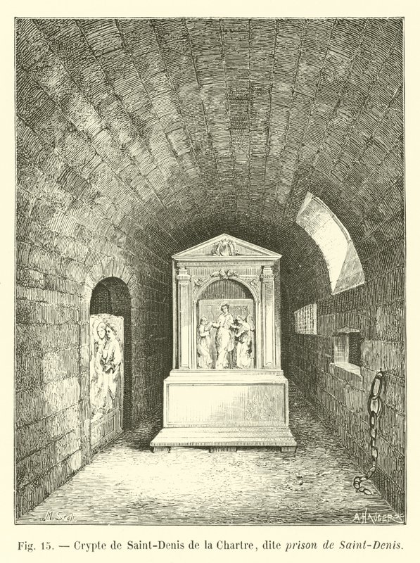 Saint-Denis de la Chartre的地穴，被称为Saint-Denis的监狱 作者 法语学校
