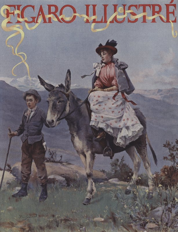 Dans la Montagne (In the Mountains).费加罗画报》的封面，1894年9月（彩色平印）。 作者 法语学校