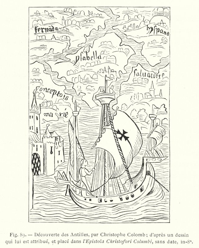 Decouverte des Antilles, par Christophe Colomb; d