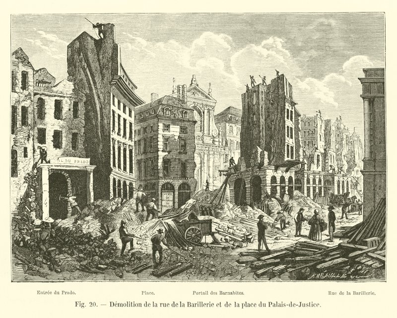 拆除Rue de la Barillerie和Place du Palais-de-Justice 作者 法语学校