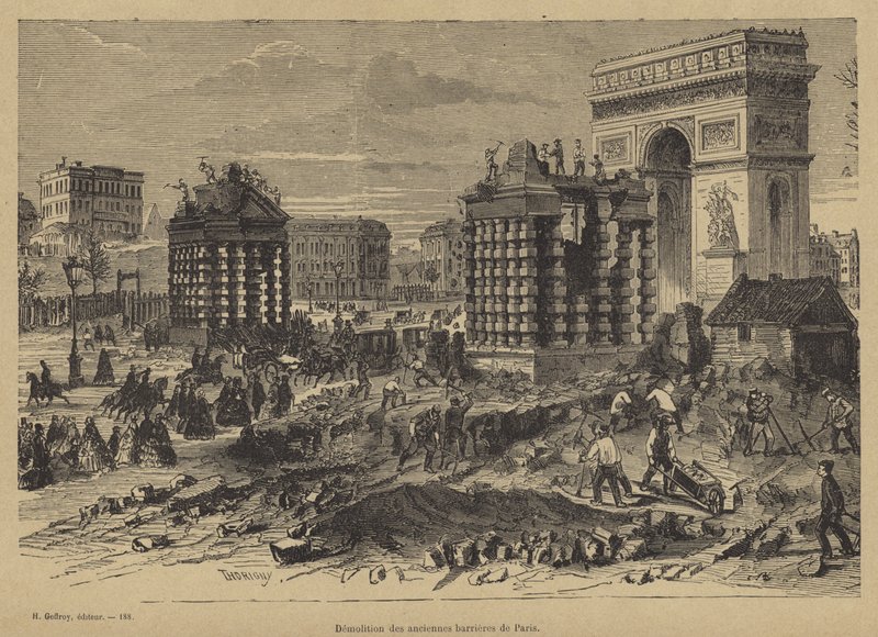 拆除Barriere de lEtoile，巴黎，c1860 作者 法语学校
