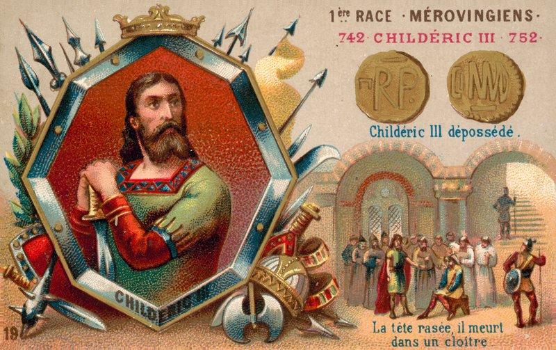 Childeric III, 752 (chromolitho) 的沉积 作者 法语学校