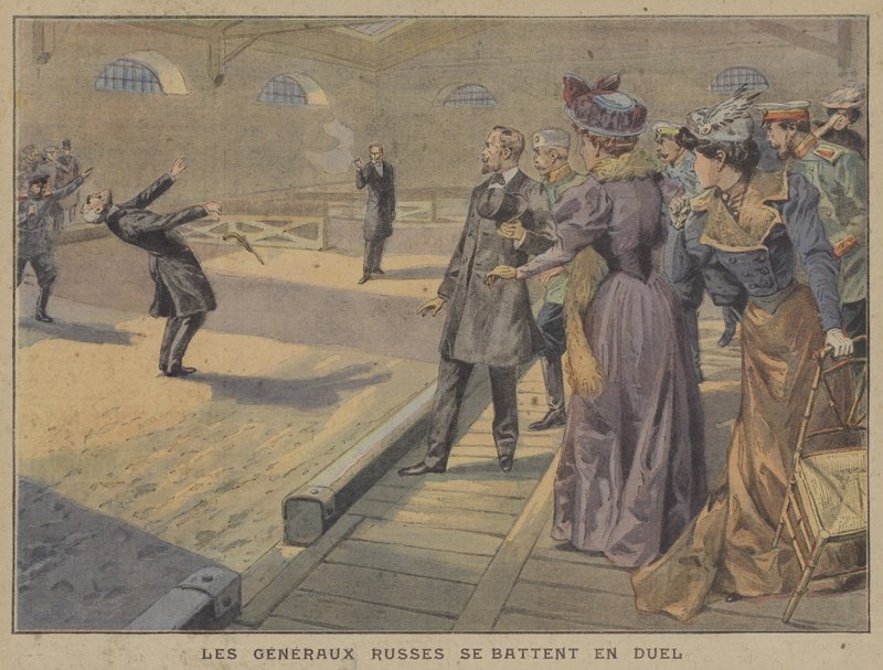 Duel between two Russian generals (colour litho) 作者 法语学校