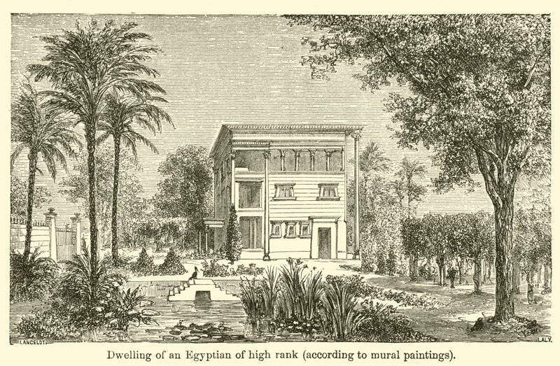 Dwelling of an Egyptian of high rank, according to mural paintings (engraving) 作者 法语学校