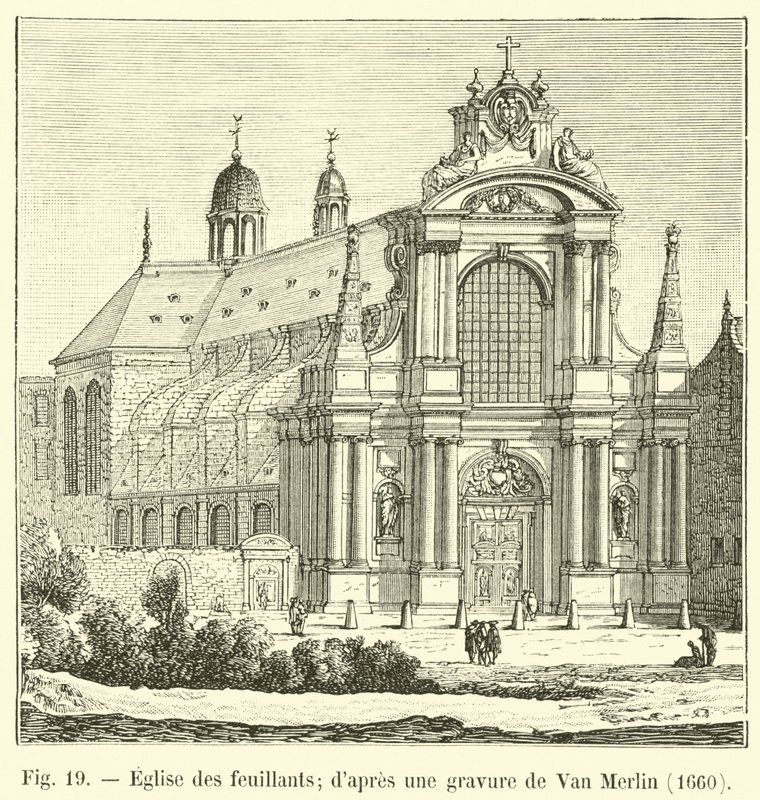 Feuillants教堂;经过范梅林的雕刻，1660年 作者 法语学校