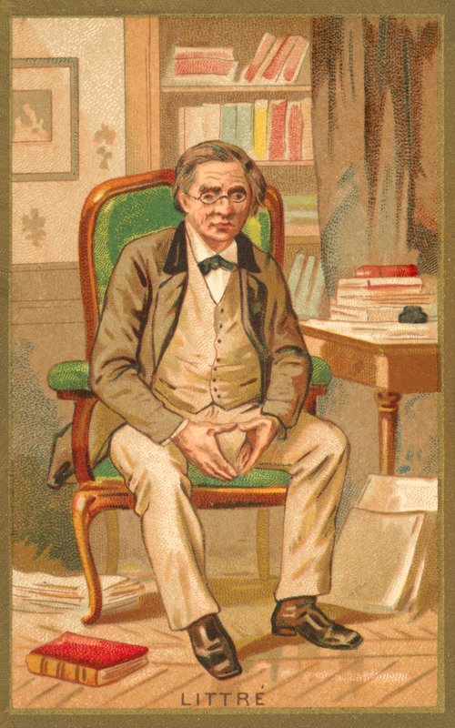 Emile Littre，法国词典编纂者和哲学家（chromolitho） 作者 法语学校
