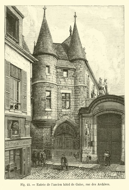 Guise老酒店的入口，rue des Archives 作者 法语学校