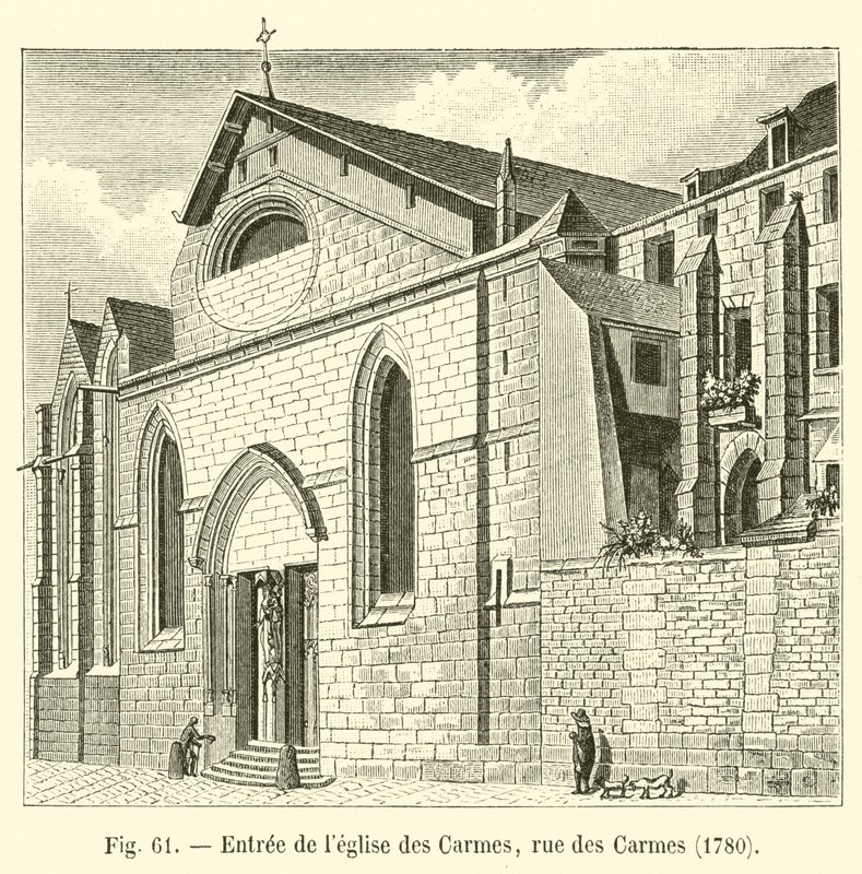 入口加尔默罗会教堂，rue des Carmes，1780 作者 法语学校