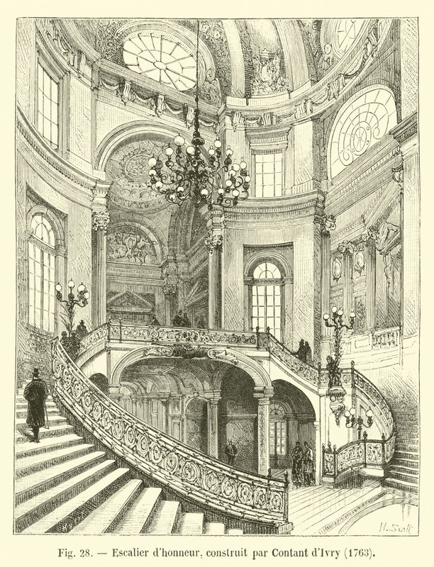 名誉楼梯，由Contant dIvry建造，1763年 作者 法语学校