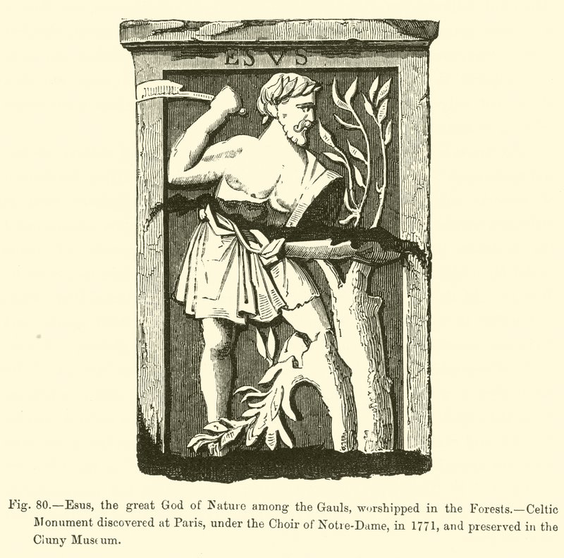 Esus, the Great God of Nature among the Gauls, worshipped in the Forests (engraving) 作者 法语学校