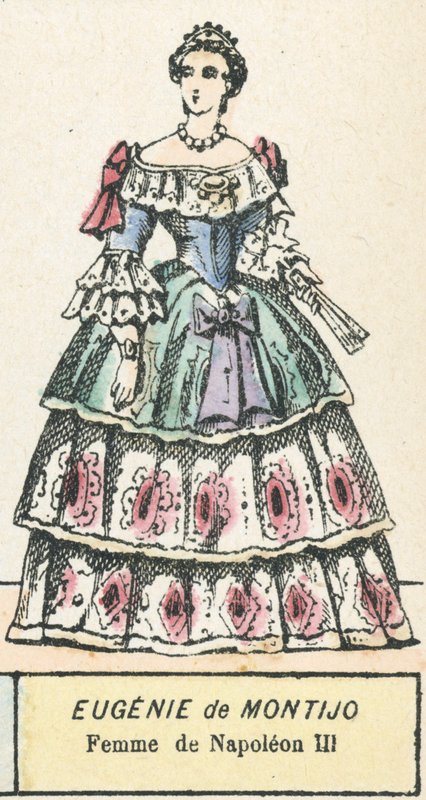 Eugenie de Montijo, Femme de Napoleon III (coloured engraving) 作者 法语学校