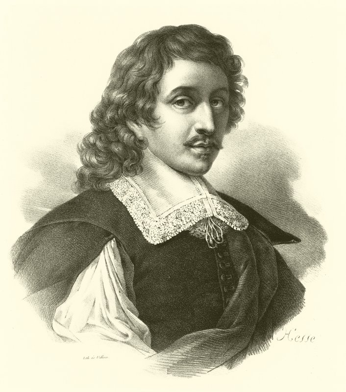 Eustache Le Sueur 或 Lesueur，肖像（雕刻） 作者 法语学校