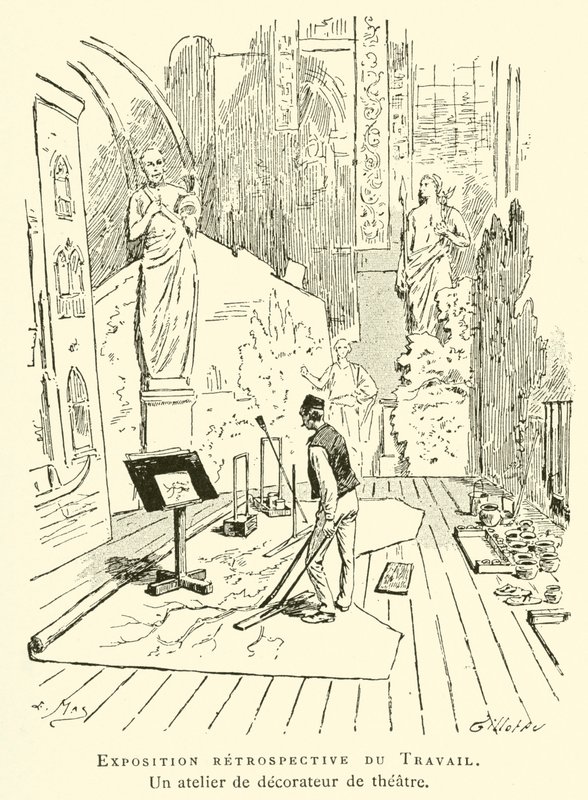 作品回顾展，剧场装饰工坊（版画） 作者 法语学校